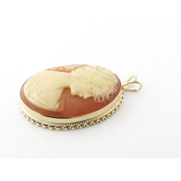 Vintage 14 Karat Yellow Gold Cameo Pendant #3055 - Picture 2 of 7